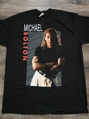 Vintage 90s Michael Bolton 1991 Time Concert Tour T-shirt Black XL VTG USA New